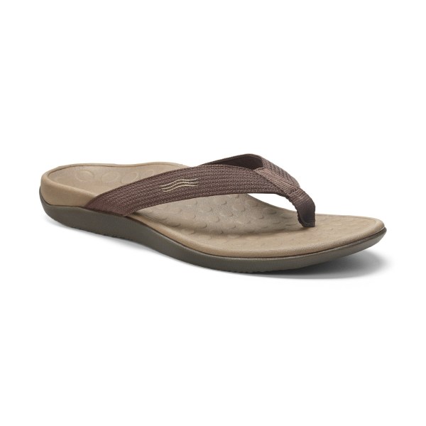 Vionic Sandals Ireland - Wave Toe Post Sandal Chocolate - Mens Shoes Discount | LXZHG-4632